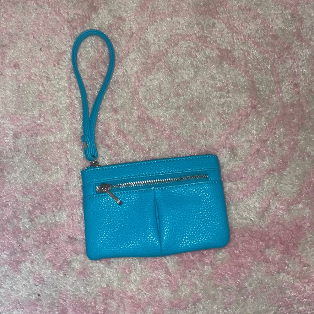 blue coach wristlet